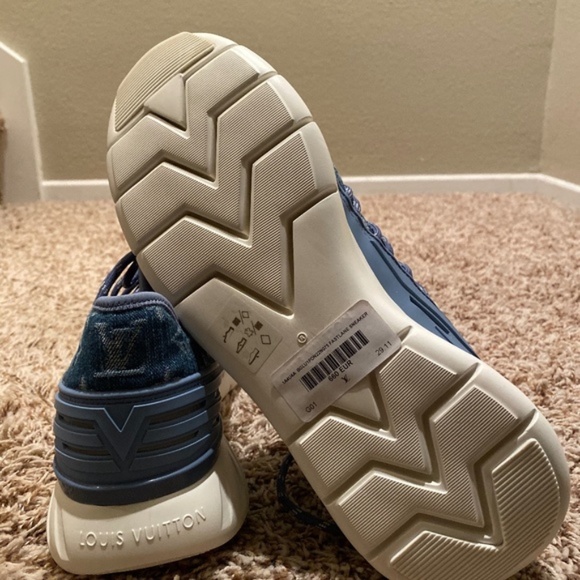 NEW AUTH LOUIS VUITTON DENIM FASTLANE SNEAKER SHOE - Picture 5 of 5